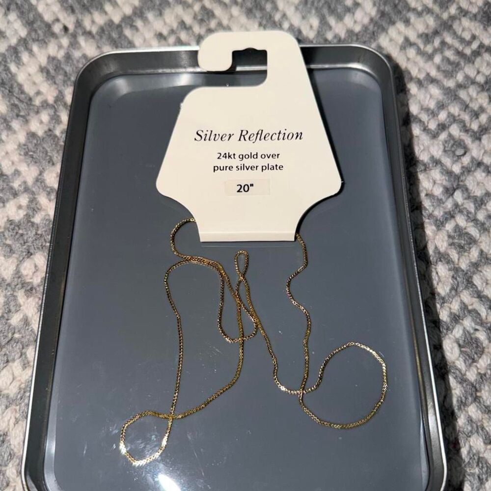 24kt gold over silver plate chain necklace